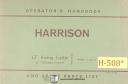 Harrison-Harrison Operators Instruction Parts Lists 12 Inch Swing Lathe Manual-12 Inch-12\"-L6-04